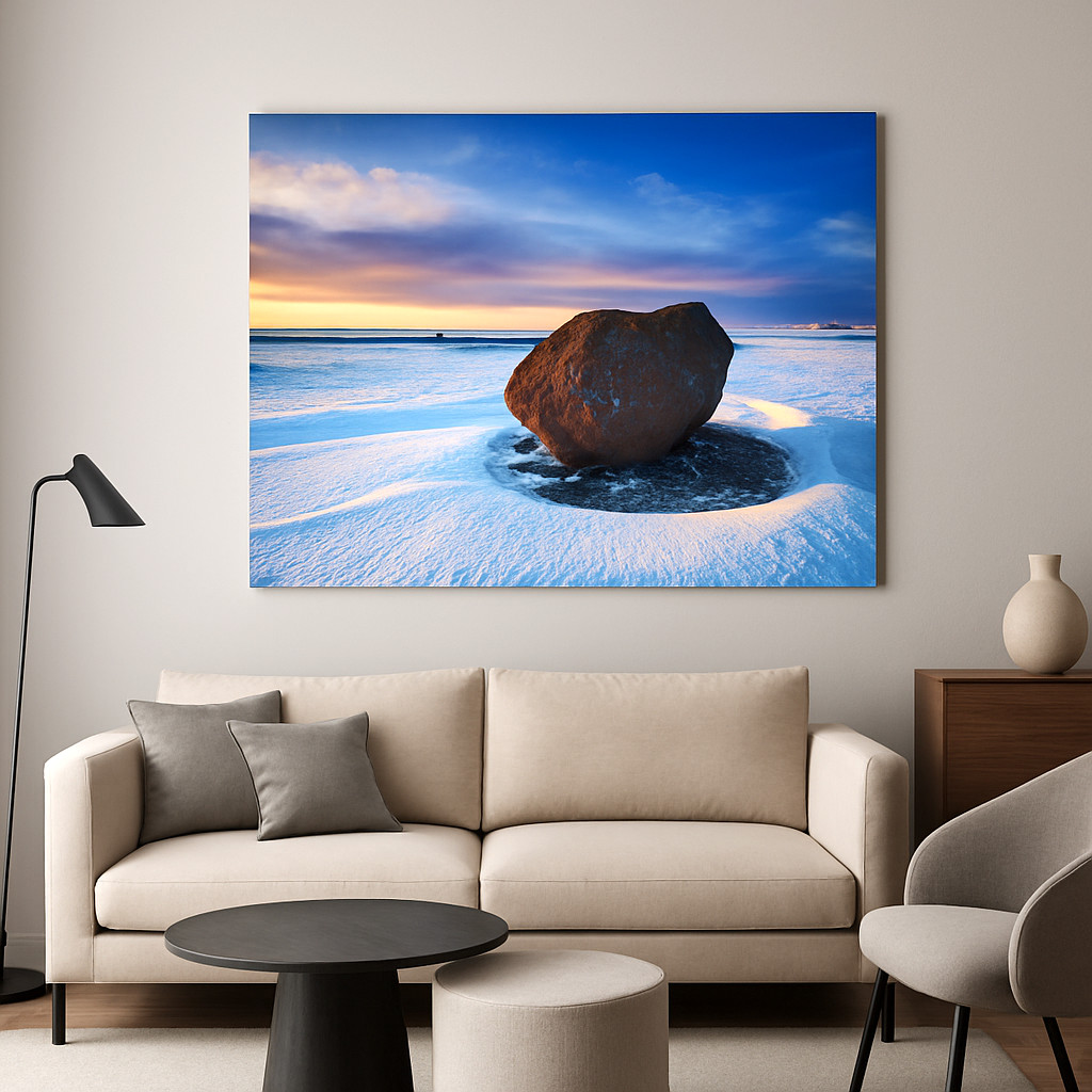 Fotoobraz na desce v interiéru